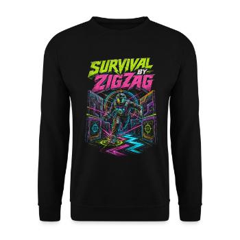 Survivance au laser tag en zigzag - Sweat-shirt Unisexe - noir - Devant - Alina (178cm) & Michal (187cm)