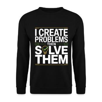Game Developer I Create Problems Then Game Coder - Unisex Pullover - Schwarz - Vorne - Alina (178cm) & Michal (187cm)