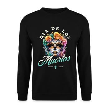 Dia De Los Muertos - Unisex Pullover - Schwarz - Vorne - Alina (178cm) & Michal (187cm)