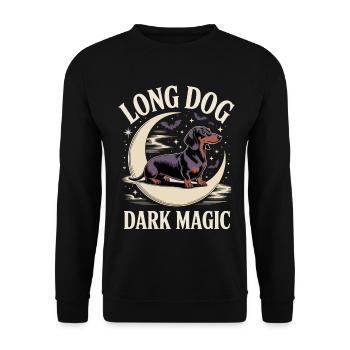 Dark Magic Dachshund - Unisex Sweatshirt - black - Front - Alina (178cm) & Michal (187cm)