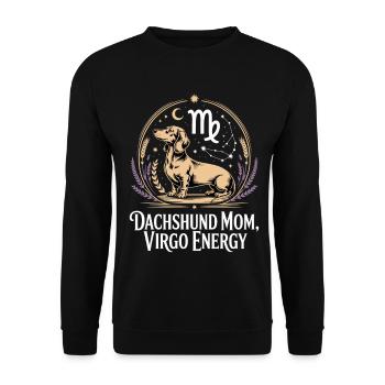Dackel Mama Jungfrau - Unisex Pullover - Schwarz - Vorne - Alina (178cm) & Michal (187cm)
