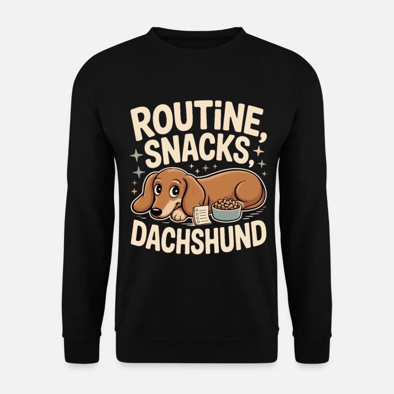 Routine Snacks Dachshund - Unisex Sweatshirt - black