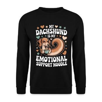 Emotional Support Dachshund - Unisex Sweatshirt - black - Front - Alina (178cm) & Michal (187cm)