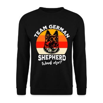 Team Deutscher Schäferhund - Unisex Pullover - Schwarz - Vorne - Alina (178cm) & Michal (187cm)