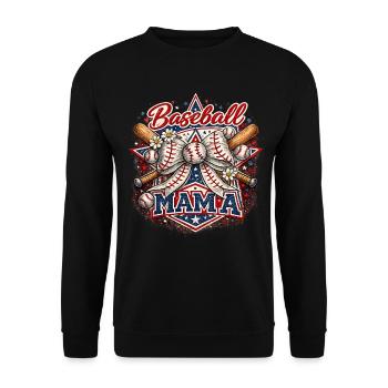 Baseball Mama Léopard | Cadeau Sport et Maman - Sweat-shirt Unisexe - noir - Devant - Alina (178cm) & Michal (187cm)