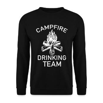 Campfire Drinking Team Retro Outdoors Weekend Gift - Unisex Sweatshirt - black - Front - Alina (178cm) & Michal (187cm)
