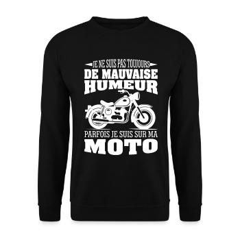 Moto Motard Cadeau Humour Personnalisé - Sweat-shirt Unisexe - noir - Devant - Alina (178cm) & Michal (187cm)