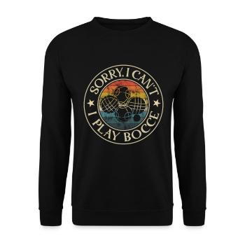 Sorry, I Can't - I Play Boccia Vintage Graphic - Unisex Sweatshirt - black - Front - Alina (178cm) & Michal (187cm)