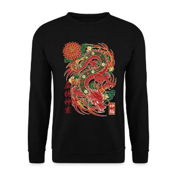 Dragon Kami God Pack Trading Card Market - Unisex Sweatshirt - black - Front - Alina (178cm) & Michal (187cm)