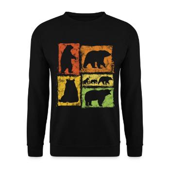 Bears Vintage Graphic - Unisex Sweatshirt - black - Front - Alina (178cm) & Michal (187cm)