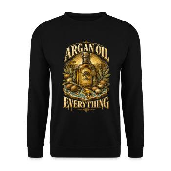 Maroc Maroc Argan Huile Tout - Sweat-shirt Unisexe - noir - Devant - Alina (178cm) & Michal (187cm)