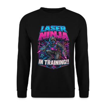 Ninja du laser tag en formation - Sweat-shirt Unisexe - noir - Devant - Alina (178cm) & Michal (187cm)