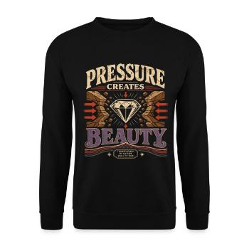 Geologie Geologe Pressure Creates Beauty - Unisex Pullover - Schwarz - Vorne - Alina (178cm) & Michal (187cm)