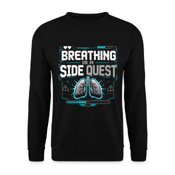 Asthme La respiration asthmatique est une quête secondaire - Sweat-shirt Unisexe - noir - Devant - Alina (178cm) & Michal (187cm)