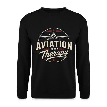 Aircraft Mechanic Aviation Technology Engineer - Unisex Sweatshirt - black - Front - Alina (178cm) & Michal (187cm)