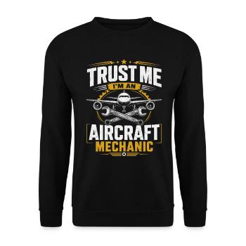 Technicien en maintenance aéronautique, mécanicien aéronautique, - Sweat-shirt Unisexe - noir - Devant - Alina (178cm) & Michal (187cm)