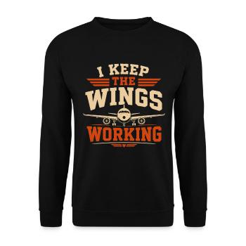 Aircraft Technology Maintenance and Aviation - Unisex Sweatshirt - black - Front - Alina (178cm) & Michal (187cm)