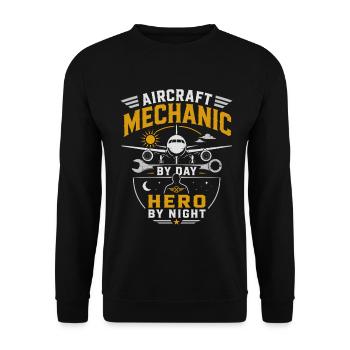 Technicien aéronautique en aviation et maintenance - Sweat-shirt Unisexe - noir - Devant - Alina (178cm) & Michal (187cm)