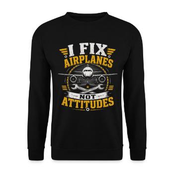 Aviation Engineer Aircraft Mechanic - Unisex Sweatshirt - black - Front - Alina (178cm) & Michal (187cm)