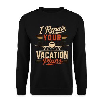 Aviation Technology Aircraft Maintenance Expert - Unisex Sweatshirt - black - Front - Alina (178cm) & Michal (187cm)
