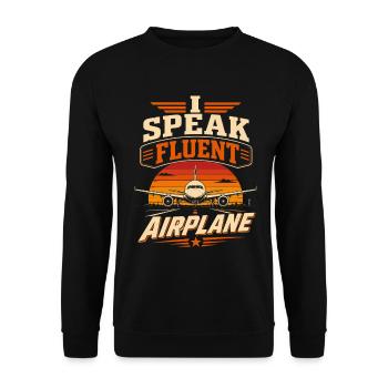Aircraft, mechanics, engineering and aeronautics - Unisex Sweatshirt - black - Front - Alina (178cm) & Michal (187cm)