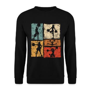 Cheerleader Sport Retro Stil Cheer - Unisex Pullover - Schwarz - Vorne - Alina (178cm) & Michal (187cm)