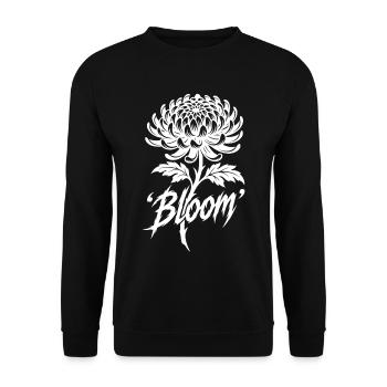 Bloom Chrysantheme Tattoo Style - Unisex Pullover - Schwarz - Vorne - Alina (178cm) & Michal (187cm)
