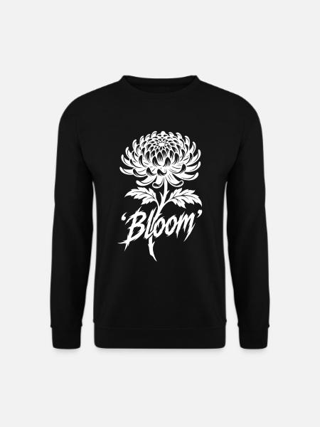 Bloom Chrysantheme Tattoo Style - Unisex Pullover - Schwarz