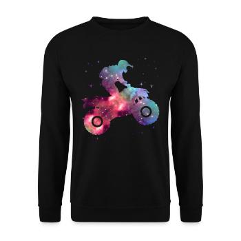 Quad ATV Space Quad Driver Kids Men Boys - Unisex Sweatshirt - black - Front - Alina (178cm) & Michal (187cm)