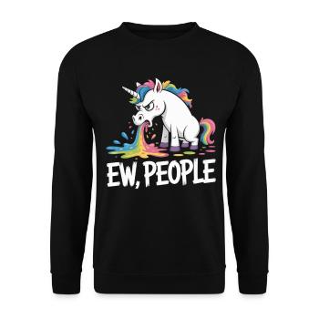 Puking Unicorn - Gift for Sarcasm Fans - Unisex Sweatshirt - black - Front - Alina (178cm) & Michal (187cm)