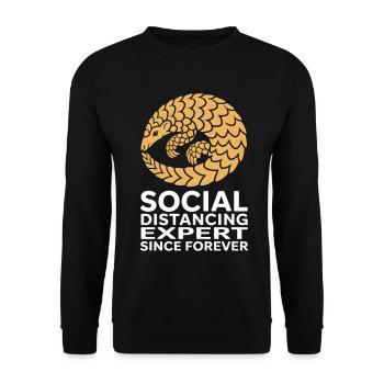 Armadillo expert en distanciation sociale - Sweat-shirt Unisexe - noir - Devant - Alina (178cm) & Michal (187cm)