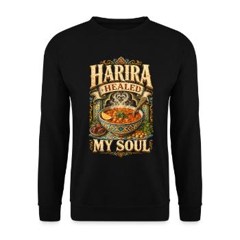 Le Maroc marocain Harira a guéri mon âme - Sweat-shirt Unisexe - noir - Devant - Alina (178cm) & Michal (187cm)