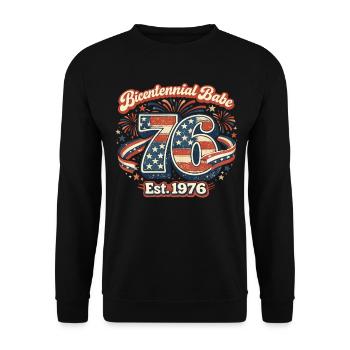 Bicentennial Babe Est 1976 USA Retro Design - Unisex Sweatshirt - black - Front - Alina (178cm) & Michal (187cm)