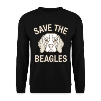 Rettet die Beagles - Unisex Pullover - Schwarz - Vorne - Alina (178cm) & Michal (187cm)