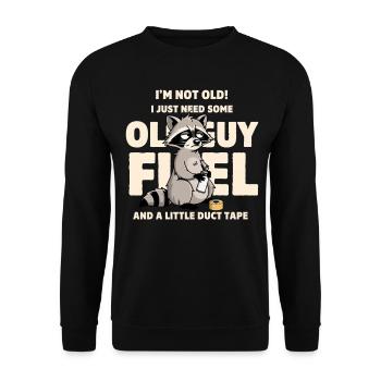 Raccoon Age Humor Tee - Unisex Sweatshirt - black - Front - Alina (178cm) & Michal (187cm)