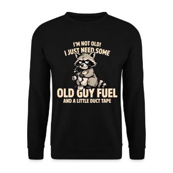 Raccoon Old Fuel Duct Tape - Unisex Sweatshirt - black - Front - Alina (178cm) & Michal (187cm)