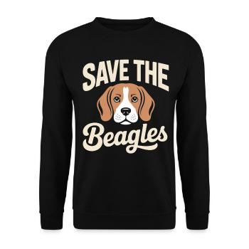 Save the Beagles Beagle Face Tee - Unisex Sweatshirt - black - Front - Alina (178cm) & Michal (187cm)