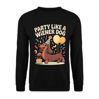 Fête teckel - Sweat-shirt Unisexe - noir - Devant - Alina (178cm) & Michal (187cm)