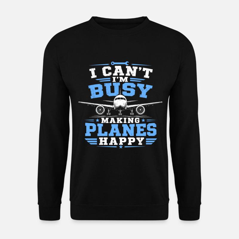 Luftfahrt Mechanik Flugzeug Techniker - Unisex Pullover - Schwarz