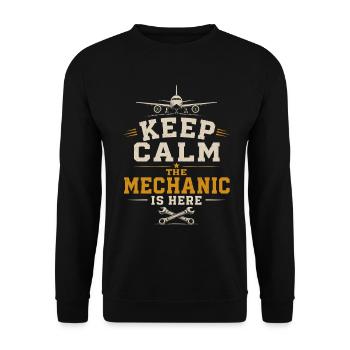 Aircraft Engineering Aviation Engineer Profession - Unisex Sweatshirt - black - Front - Alina (178cm) & Michal (187cm)
