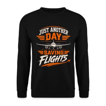 Aviation Technology Maintenance Aircraft Professional - Unisex Sweatshirt - black - Front - Alina (178cm) & Michal (187cm)