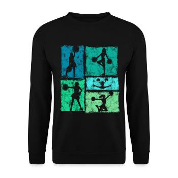 Cheerleading Sport Style Rétro - Sweat-shirt Unisexe - noir - Devant - Alina (178cm) & Michal (187cm)