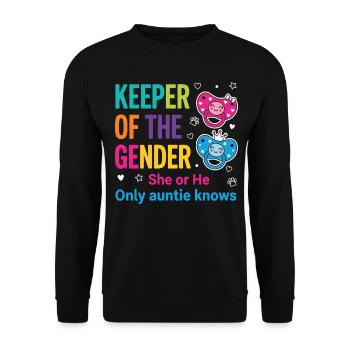 Révélation du sexe : la gardienne du genre que la tante connaît - Sweat-shirt Unisexe - noir - Devant - Alina (178cm) & Michal (187cm)
