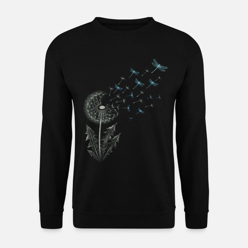 Pusteblume mit Libellen - Unisex Pullover - Schwarz