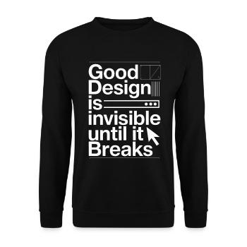 UX/UI Designer Good Design Is User Experience - Unisex Pullover - Schwarz - Vorne - Alina (178cm) & Michal (187cm)