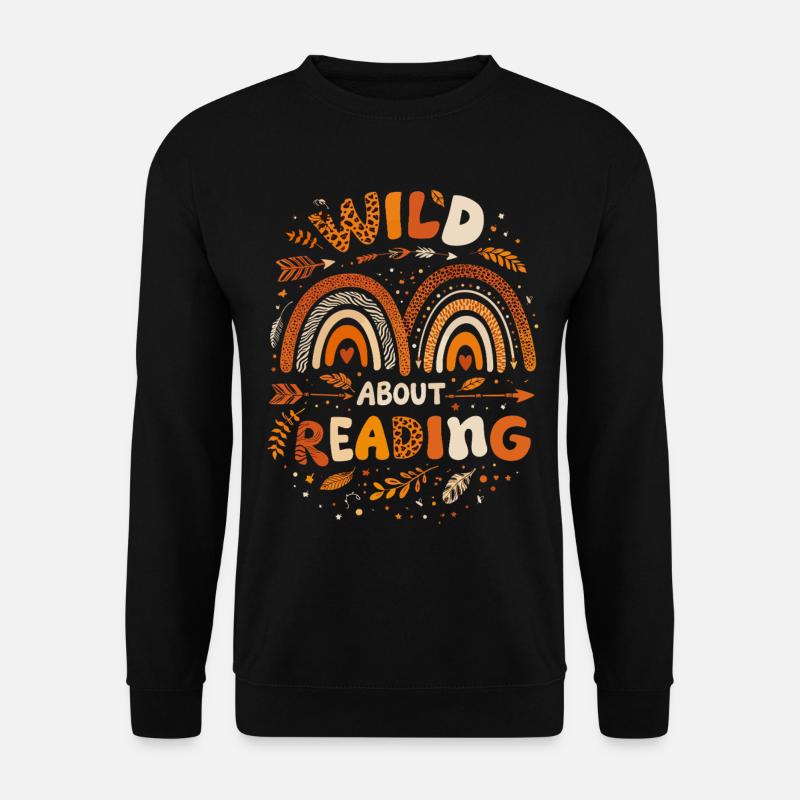 Reading Passion – Rainbow Bohemian & Leopard - Unisex Sweatshirt - black