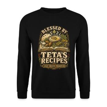 Libanon Libanese Tetas Recipes - Unisex Pullover - Schwarz - Vorne - Alina (178cm) & Michal (187cm)