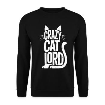 T-shirt Crazy Cat Lord cadeau pour les fans de chats - Sweat-shirt Unisexe - noir - Devant - Alina (178cm) & Michal (187cm)
