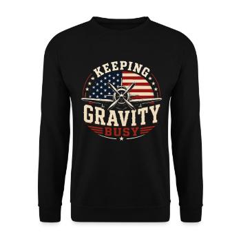 Aircraft Maintenance Engineering & Repair - Unisex Sweatshirt - black - Front - Alina (178cm) & Michal (187cm)