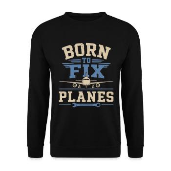 Aeronautical Engineer Aircraft Technology Maintenance - Unisex Sweatshirt - black - Front - Alina (178cm) & Michal (187cm)
